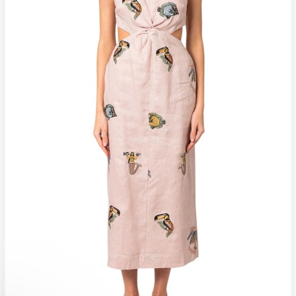 Alemais Dresses & Skirts - Alemais embroidered open back cut out dress